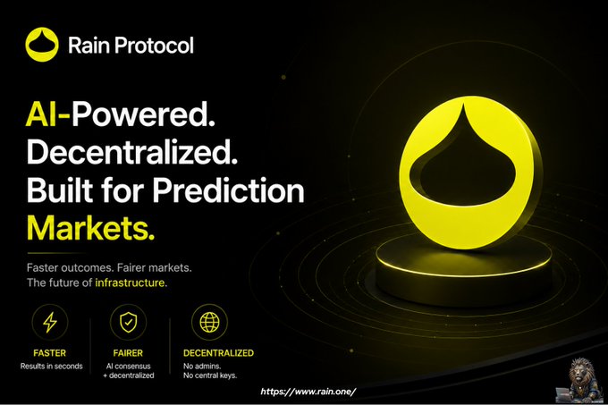 atlas16022015's tweet photo. ✍️ Today, when we talk about prediction markets, you've probably heard the name @Polymarket more than once. Recently, there was the question, "Trump on a $250 bill this year?" So, it has everything. Today, as a @TheDAOLabs writer, I'll talk about @Rain__Protocol  , which redesigns the market outcome validation process with a protocol architecture built entirely on automation.  

Current prediction markets have a structural problem: 📌Manual juries are slow. 
📌Centralized oracles are manipulated.
📌Gas charges drive Web2 users away before they even start.

Rain Protocol rebuilds the infrastructure layer from scratch, using artificial intelligence.  

👉So how does it work?
The fundamental problem is that most prediction market protocols still rely on humans to validate results.

This creates three significant limitations:
📌Determining the outcome takes hours (sometimes days). 
📌Centralized decision makers are sensitive to economic pressure.
📌 Human capacity is not proportional to market volume.

The bottleneck isn't the market itself. The solution layers are crucial. 

👉Delphi Oracle
Rain Protocol replaces the jury with Delphi. It's a multi agent AI consensus engine. 5 independent exploration agents pull data from separate data sources. A result is valid only if at least 3 agents agree. Sports results, elections, weather, financial data all are resolved in seconds. 

Looking at the results, it has ~96% accuracy. There's not a single point of error. 

👉Lex and Disagreement Layer
What happens if someone disputes a result? That's where Rain's AI arbiter, Lex, comes in. An objector stakes 0.1% of the market volume (maximum $1,000). Lex independently evaluates all arguments. If it's still unresolved, it's referred to human arbiters for a decision. 

There are three layers. Speed, accuracy and a human safety net are key factors. 

👉Gasless Integration One of the key issues is adoption friction, and Rain is making a real structural move here. In Arbitrum, the ERC-4337 Account Abstraction means:

📌No ETH required to trade 
📌No wallet setup barrier for new users
📌USDT/USDC participation possible

For the first time, you'll encounter a prediction market that feels like a Web2 product. 

👉Decentralized Solution There's no administrator approving results. No central key.

After Delphi proposes a result: 
📌A 15 minute objection window opens 
📌No dispute? Automatically resolved onchain
📌Dispute? Lex takes over

Everything is recorded onchain and auditable via Arbiscan. Smart contracts are audited by Hacken. Transparency is not a feature here, it's architecture.