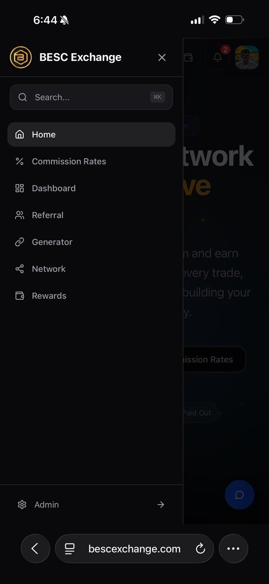 SAFUDEV0702's tweet photo. Patched a fix on BESC Exchange that fixed the missing menu on certain modules that should have had them like for example the affiliates module now has a proper menu. #BESC https://t.co/dTRv2ymwA8