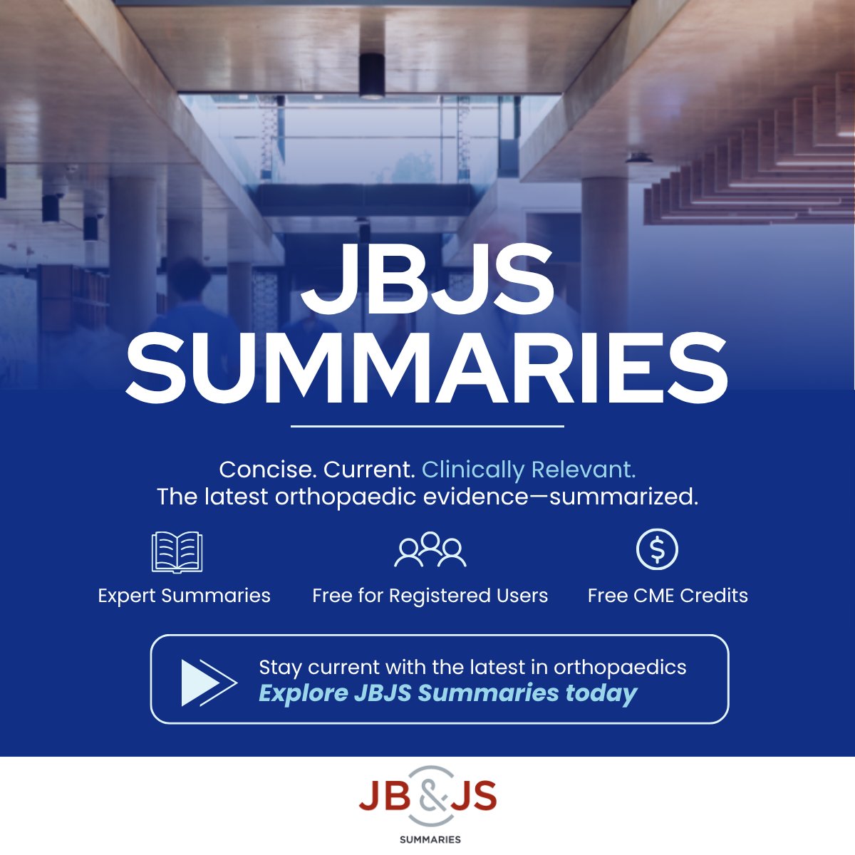jbjs's tweet photo. JBJS literature—summarized.

Concise overviews of orthopaedic evidence, with links to JBJS research + frequently cited references.

Free with registration + CME available.

👉 Browse JBJS Summaries https://t.co/4gSYveL8iT

#Orthopaedics #MedEd #CME #EvidenceBasedMedicine #JBJS https://t.co/wQETlQX7Sh