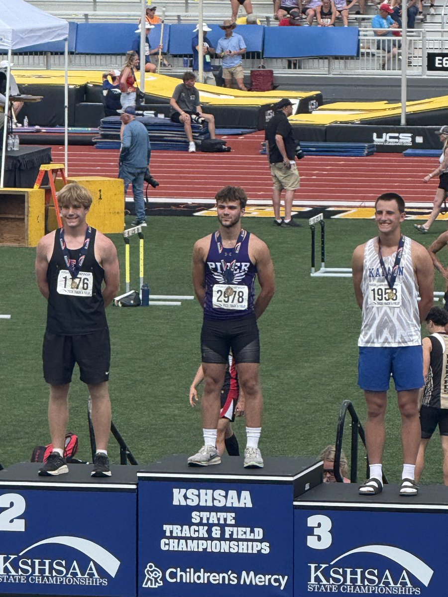 Piper_Track's tweet photo. Max Clark is Piper‘s first state champion of the 2026 season! Max won the javelin competition Friday, May 29 in convincing fashion, leading the competition from the first throw. congratulations Max! https://t.co/9wl7N2GLQp