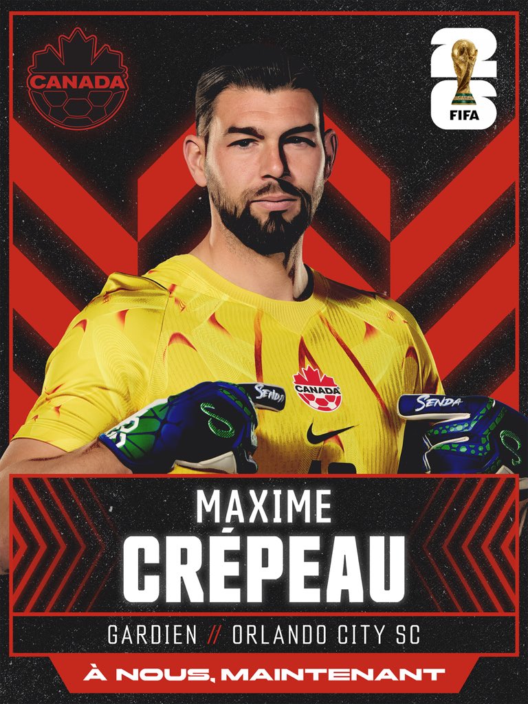CANMNT_Official's tweet photo. From Candiac, QC to football’s biggest stage. Maxime Crépeau is heading to the FIFA World Cup™

Congratulations, Max!
#OurGameNow https://t.co/NPUGRAQqkk