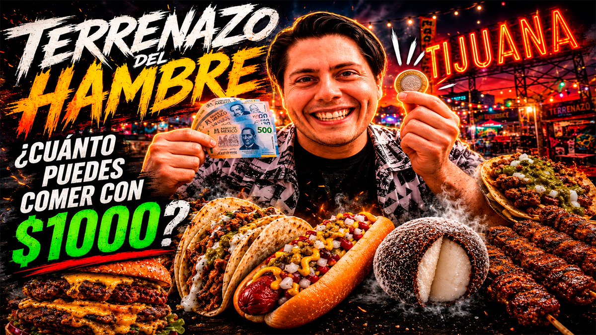 Ruletandoalbany's tweet photo. ¿Cuánto puedes comer con $1000 en el Terrenazo del Hambre? 🌮🔥
📸https://t.co/15MauQzwre
#comida #postres #tijuana #comidacallejera #hotdog https://t.co/LKFuSZIc0v
