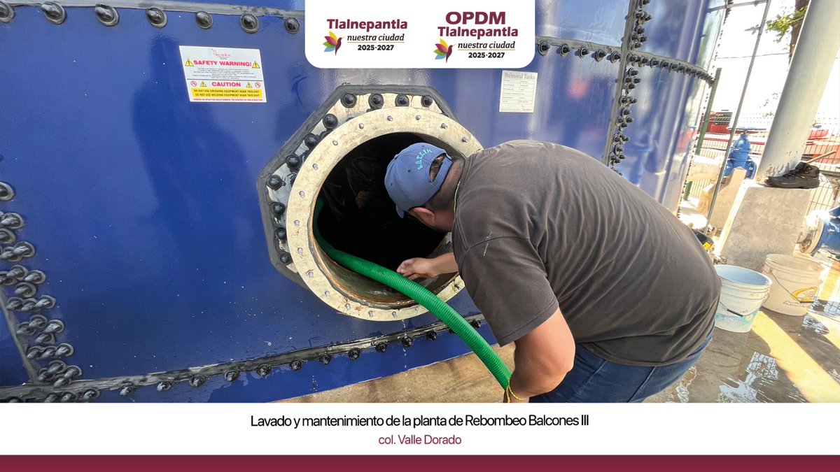 OPDM_Tlalne's tweet photo. Realizamos el lavado y mantenimiento de la planta de rebombeo Balcones III, en la col. Valle Dorado como parte de las acciones permanentes para mantener en mejores condiciones la infraestructura hidráulica de #NuestraCiudad.

#Tlalnepantla
#CompromisoQueFluye https://t.co/vKmANNhjva