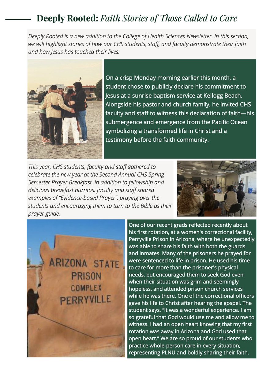 PLNU's tweet photo. Deeply Rooted is a new section in our PLNU College of Health Sciences newsletter, which highlights faith stories and experiences of how students, staff, and faculty practice their faith during their time in these programs!

Read the full story and more at: https://t.co/GKQ30KwgQL https://t.co/ArqKbcujGx