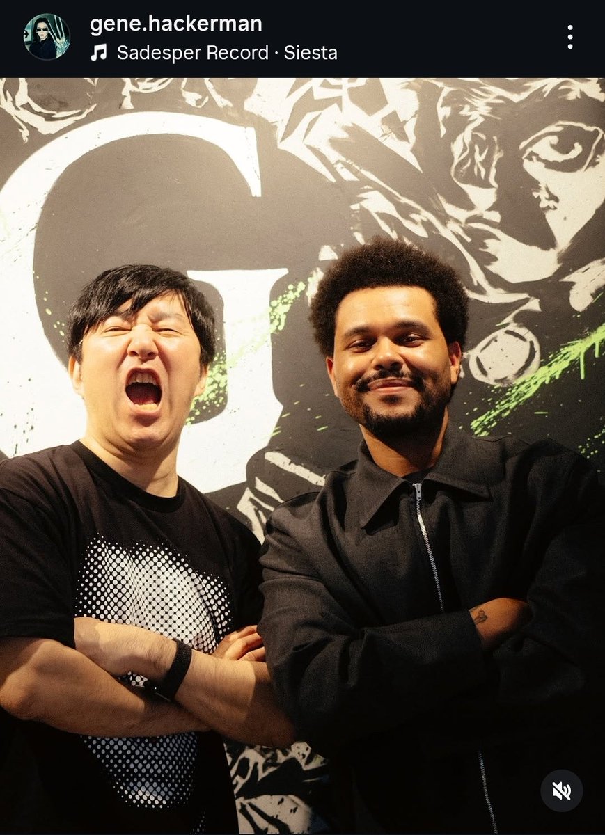 TravisDiesAgain's tweet photo. The Weeknd hung out with Suda51 https://t.co/UuRwWkarsO