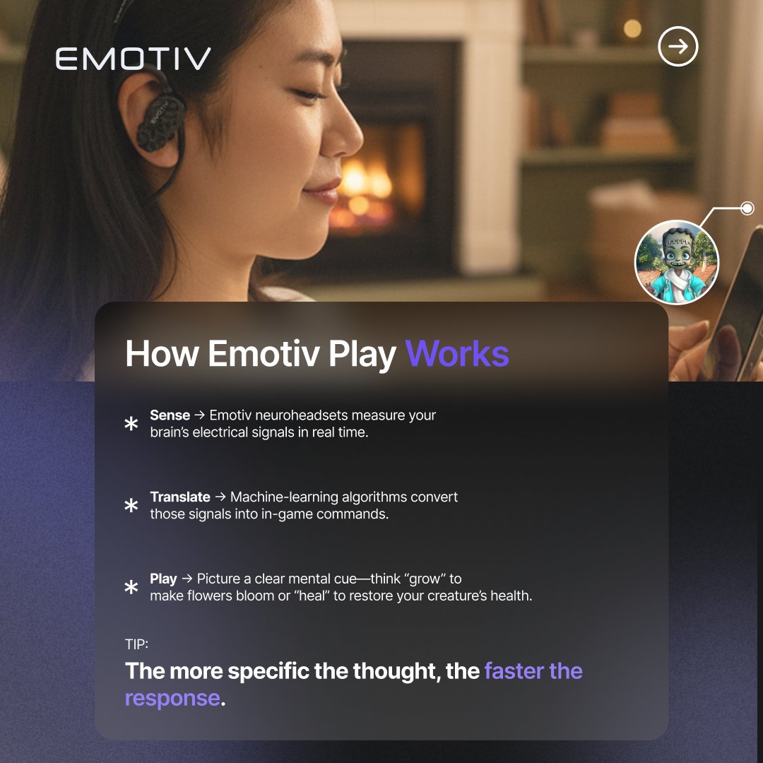 emotiv's tweet photo. 🧠🎮
​Emotiv Play turns real-time EEG signals into in-game commands on your phone. Play games like Mindful Garden using focus and calm to train a sharper mind. Available for Epoc X, Insight &amp; MN8. https://t.co/DWxwVQ0EXG