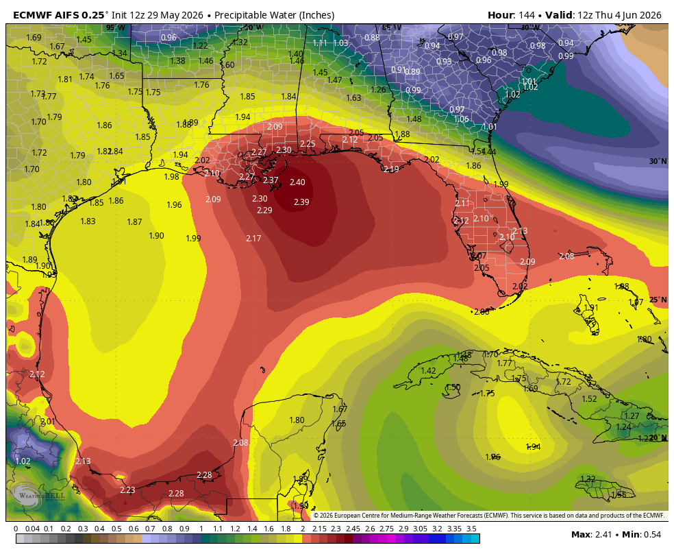 Surge of tropical moisture in the Gulf next week, will likely cause ...