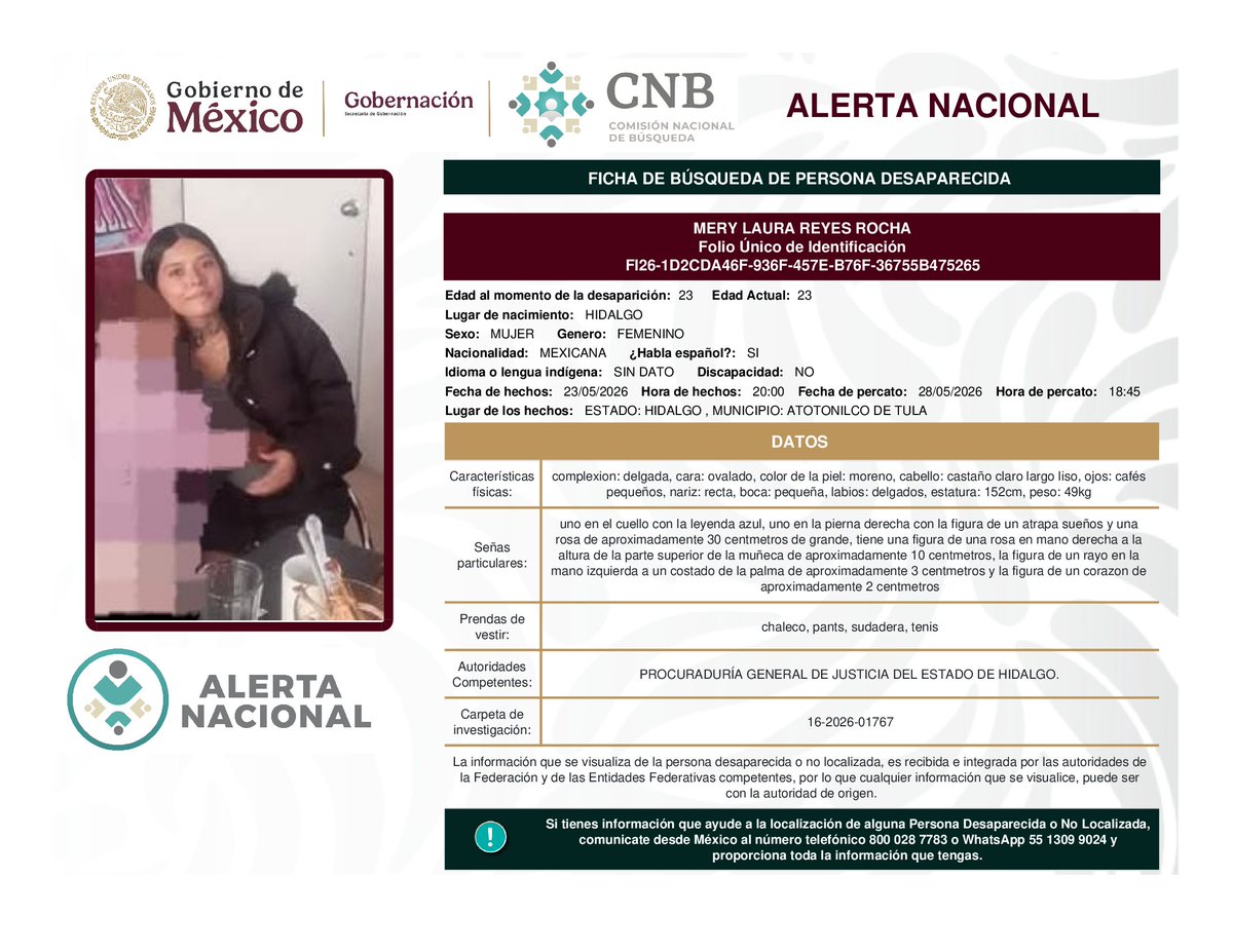 Comisión Nal. de Búsqueda Mx tweet media