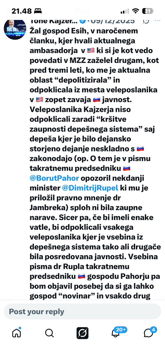 Tone Kajzer (fmr Ambassador) tweet media