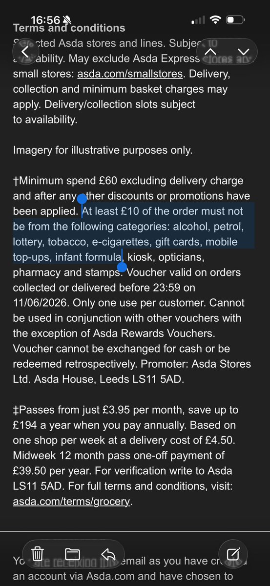 AmyWeeksxx's tweet photo. @asda putting formula in same category as alcohol&amp;gambling when trying to use a voucher is v sad. Vouchers are given as a “reward”&amp;2 help yet u can’t help with the most important. Not being able 2use for 🚬 &amp; scratchcards I get but baby formula? Really? Come on…Not a gd look🥺 https://t.co/BQhSmt2Lw4