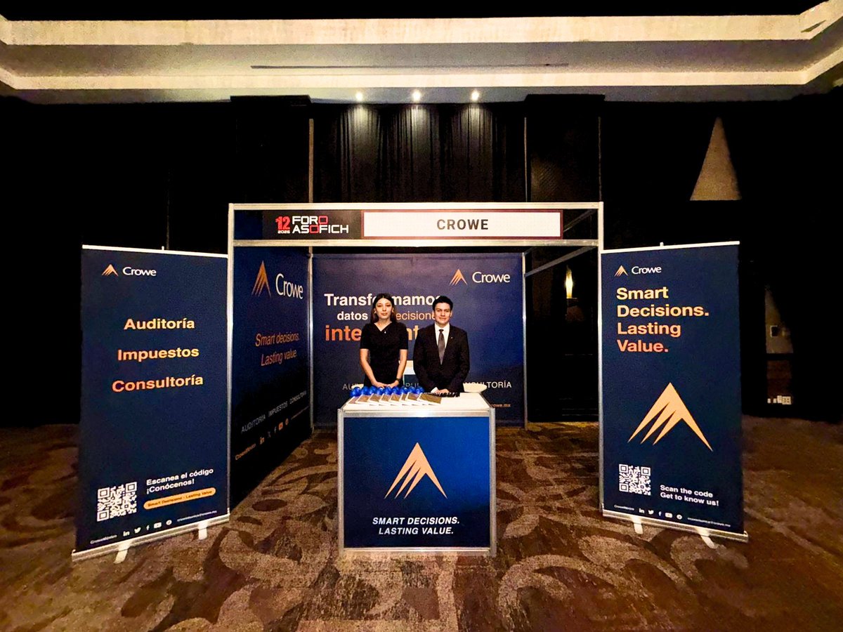 CroweMexico's tweet photo. Este 28 y 29 de mayo estuvimos presentes en el 12vo. Foro Asofich 2026, compartiendo espacio con los líderes del sector financiero no bancario. 

Participando en el panel de cumplimiento de las NIFs para la SOFOM. ¡Gran aportación para el sector! https://t.co/6d0n770YUb