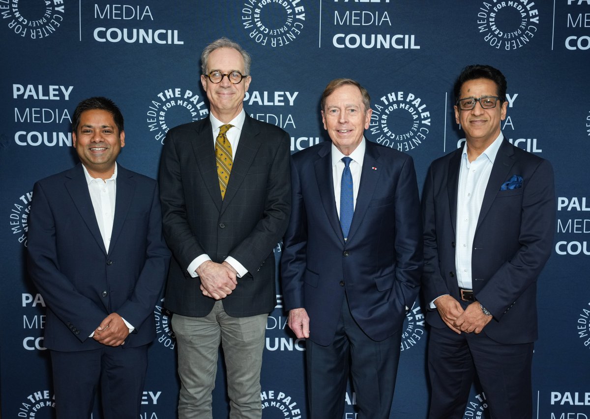 paleyMC's tweet photo. Thank you to our Media Council Members and guests for joining us for a timely Paley Dialogue with General David H. Petraeus and David Kirkpatrick (@ddk_nyc) on geopolitics, AI, cybersecurity, media, and disinformation.

Special thanks to our sponsor, @TCS. https://t.co/Uv0uRAWGWR