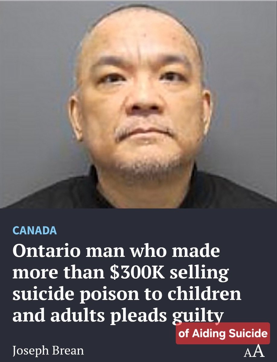 therealmrbench's tweet photo. Canada is insane.

An Ontario man sells suicide poison to children and adults and pleads guilty to “aiding suicide.”

But when the government approves the unaliving?

They call it MAID.

Kenneth Law made nearly $300K.

Shipped more than 1,200 packages.

14 Ontario victims are dead.

And the murder charges are expected to disappear.

Private death dealer: criminal.

Government death system: compassion.

Same country.

Same outcome.

Different branding.

This is what leftist policy does.

It turns moral collapse into paperwork.
