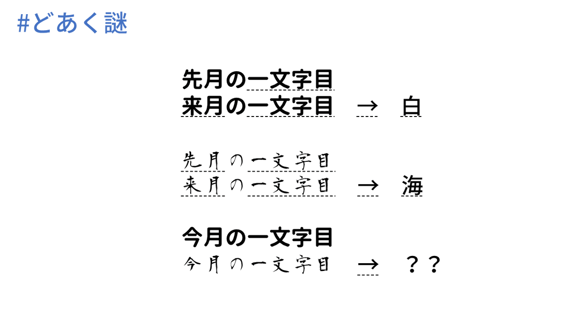 KeyLuck_KeyLock's tweet photo. 【#226　違い】 
本日(05/30分)の謎はこちら！
解答・正誤判定はこちら↓ 
https://t.co/hA6ZXoeEjU
#どあく謎 https://t.co/pIsy5EtTXB