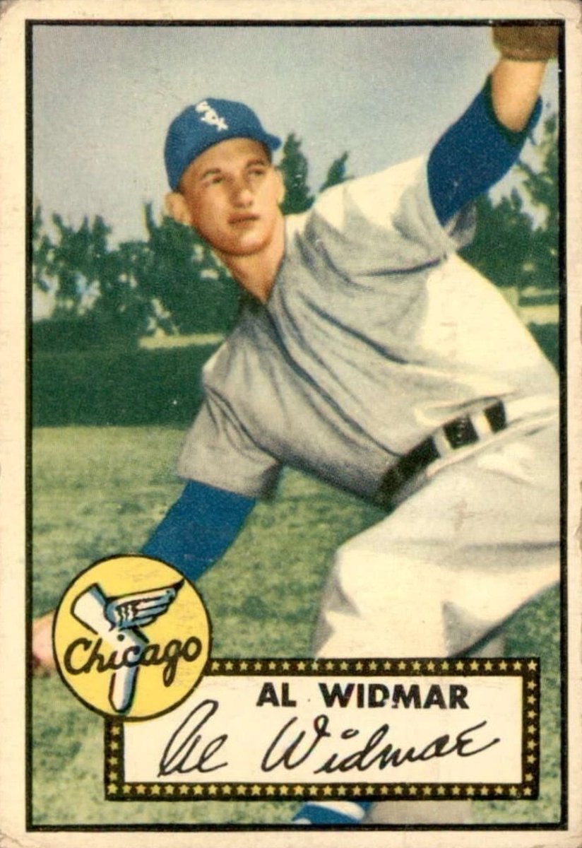 WGSCARDS's tweet photo. One really nice action shot in today Walk Through the 1952 @topps set features Al Widmar card#133. Al had a 59 year career playing and coaching in the bugs. He was part of a dozen teams and ended his coaching career in 1989. This colorful action shot shows him in the wind up and looks really nice with the background artwork @CardPurchaser thank you again for sharing this walk