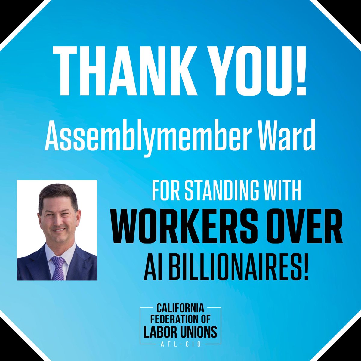 CaliforniaLabor's tweet photo. We are in the worst affordability crisis in history, we can't let Big Tech continue to rip off working people. 

Thank you Assemblymember @AsmChrisWard for fighting for the issues workers care about by authoring #AB2564 to ban surveillance pricing! 

We can't allow grocers and retailers to steal OUR personal data and use it to raise prices on everything we rely on from groceries to travel to gas.