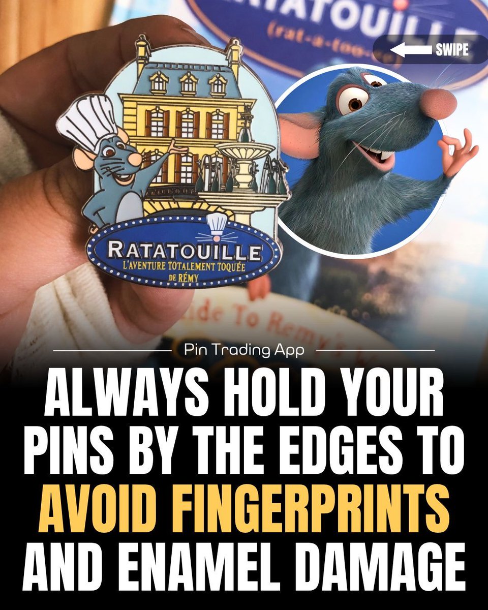 pintradingapp's tweet photo. A little care goes a long way for your pin collection! 🪙 Avoid touching the enamel front directly, clean gently with a microfiber cloth, and never soak pins or use harsh cleaners.

#PinTradingApp #pintrading #PinCare #DisneyPins #PinCollecting https://t.co/0V5O3mvF4v