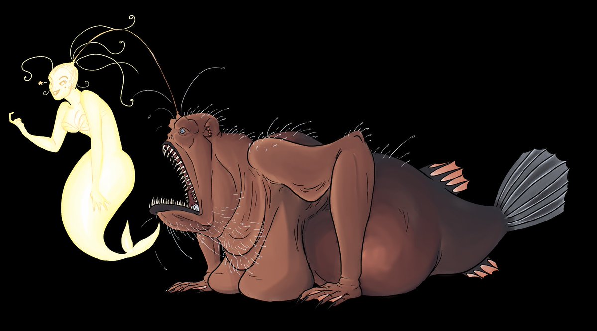 Comicalbum's tweet photo. Anglerfish #mermay #mermay2026 https://t.co/8kVlEqbOMY