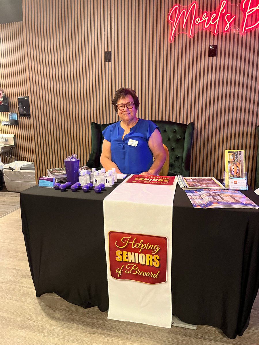 HelpingSenior's tweet photo. Ligia Calvinisti Garcia representing @HelpingSenior  today at the lovely  Brevard Hispanic Chamber of Commerce "Let's Celebrate Seniors &amp; Veterans" event at Morel’s Bar &amp; Grill!  Thanks Ligia (Moore Insurance)! https://t.co/8tC5MeiJxw