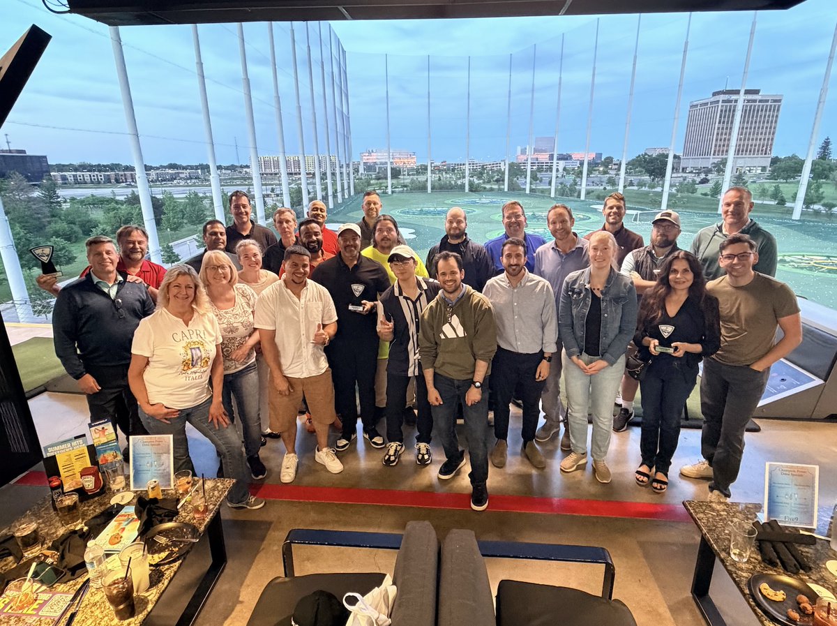 Five9's tweet photo. What a fantastic time at our Champion Power Drive event! ⛳️ A huge thank you to all the incredible customer champions who joined the Five9 team for a special evening at Topgolf Schaumburg. @Persistentsys @Trace3 @AceHardware @Paylocity @IAA_auctions @CDKGlobal #Sysmex #SEIUHCII https://t.co/YkRvGSleOw