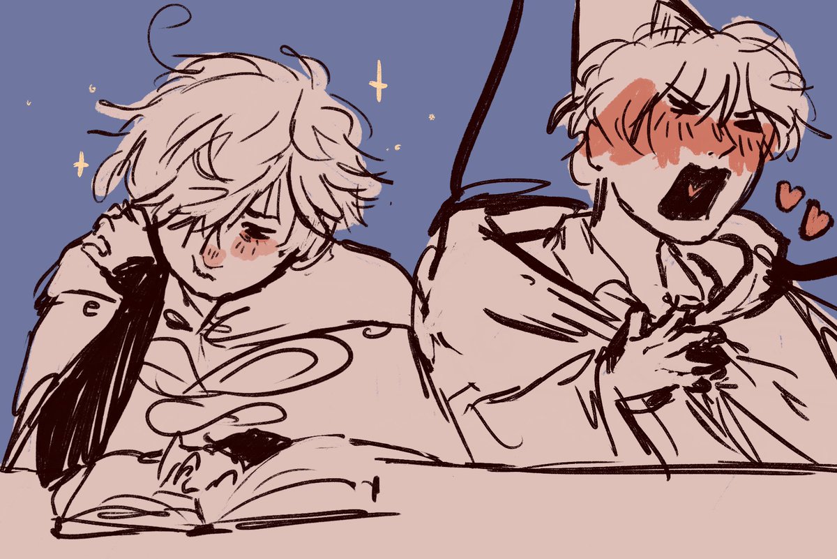 ayacallit's tweet photo. little orufrey doodle, i feel like olly would get insane cuteness aggression from qifrey #witchhatatelier #orufrey https://t.co/mCbAsSo3b4