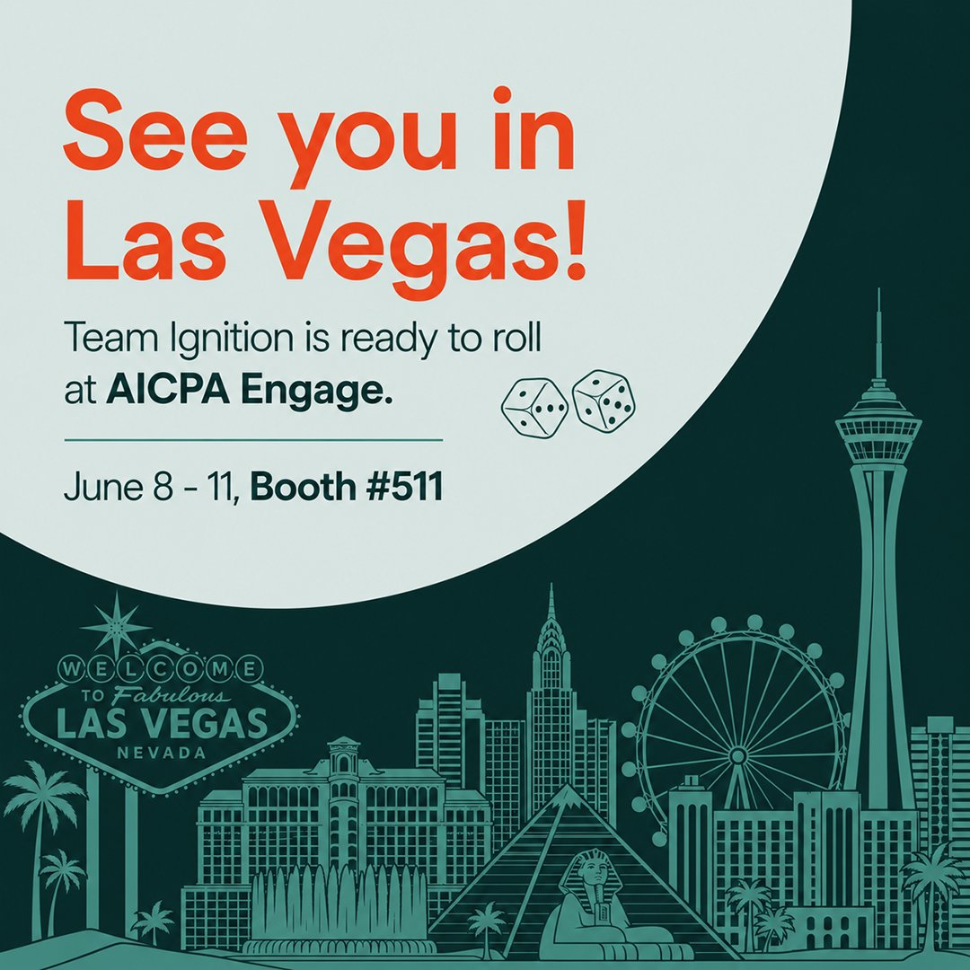 ignitionapp's tweet photo. #TaxTwitter: We'll see you in Vegas at #AICPAEngage from June 8-11!🎲✨
Team Ignition is ready to roll. From scaling efficiently to automating processes, let's chat!

📍 ARIA Resort &amp; Casino, Booth #511

Save with code ENG26EX and secure your spot today: https://t.co/dMMKvn7GVB https://t.co/QvGPUrerhf