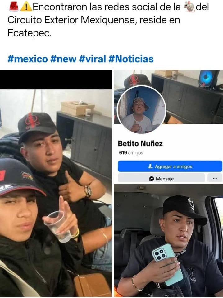 SantyRuize's tweet photo. El asaltante de la camioneta presuntamente cargada de relojes de lujo en el  Circuito Exterior Mexiquense, ya  no tarda en ser aprendido.
🔺Benito N  residente de Ecatepec. #Edomex 
Que apresen a toda la banda.
Si es Benito, entonces falta Don Gato y toda su pandilla.😉 https://t.co/4mSQQTNivD