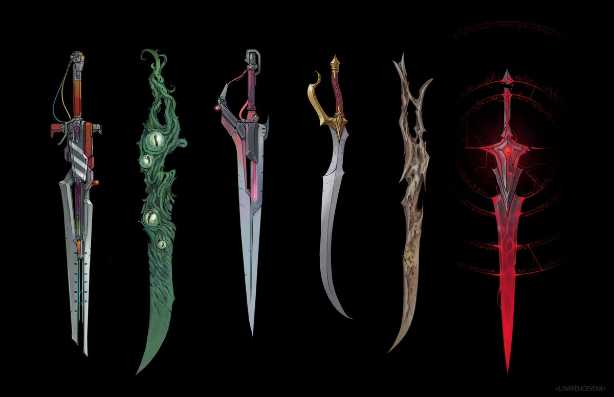 lawrence_vdm's tweet photo. Swords I swear its always swords.. Just some fun ones for the week.  #swords #concept art https://t.co/qQZL5fqrb5