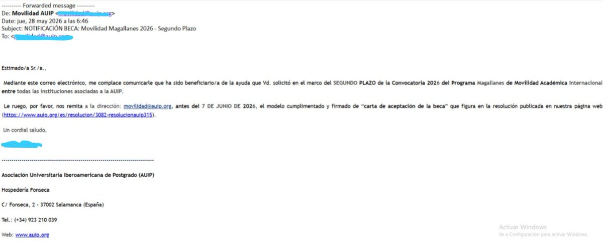 tomasrodri's tweet photo. Con alegría, y mayor humildad, he sido notificado de que he resultado ganador de una #Beca de #Movilidad #Posdoctoral del Programa Magallanes de la #AUIP-#España. https://t.co/9xK1eZdK6W