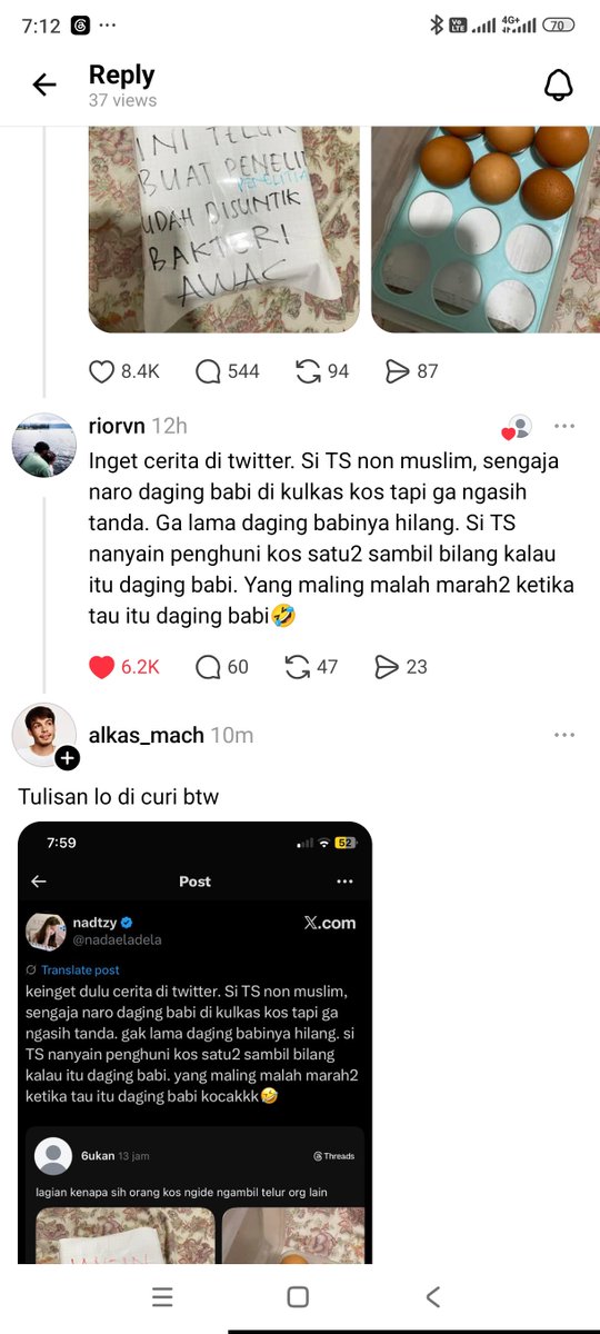 dourvn's tweet photo. @nadaeladela Maling tulisan di atas maling telor https://t.co/0LS61VVFSN