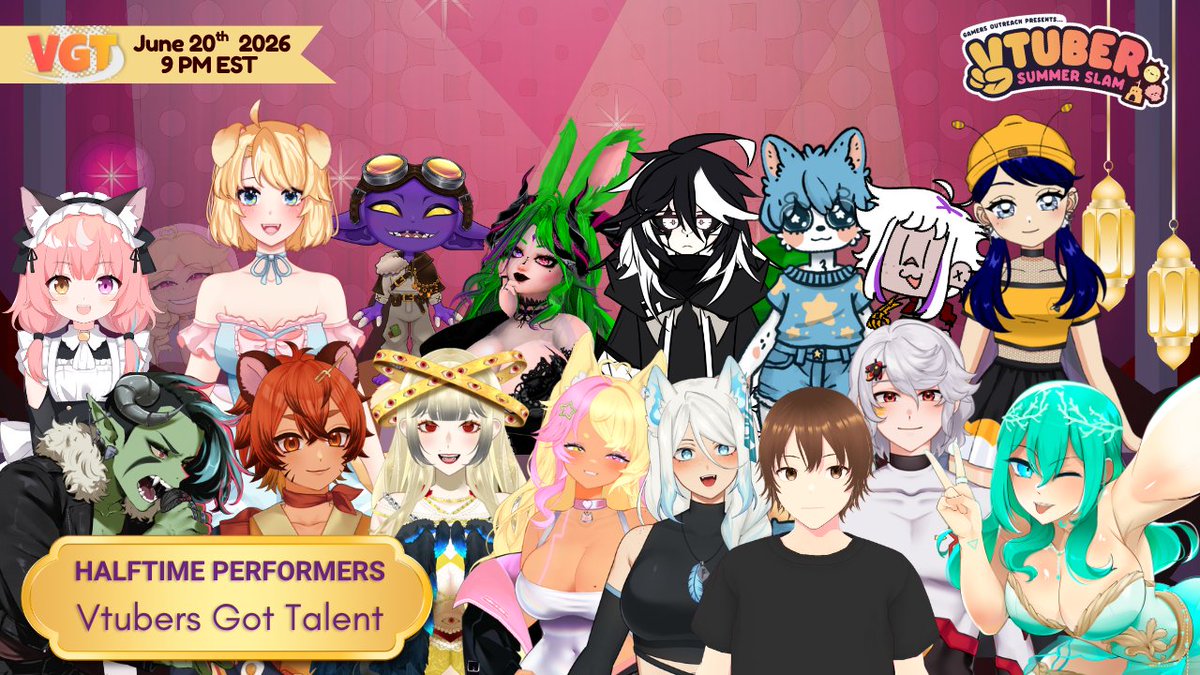 GhostedVixen's tweet photo. ‼️ GIVE IT UP FOR OUR CONCERT PERFORMERS ‼️

Taking the stage during our Talent Show Mid-Break, these incredible artists are bringing the voices of our community to life! 🎤✨

🗓 June 20, 2026
⏰ 9 PM EST

Join us for VTSS 2026 LIVE on TWITCH &amp; YT @ /GhostedVixen https://t.co/LsZY9SvzVO