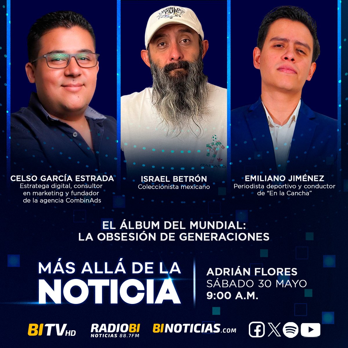 BI_Noticias's tweet photo. 🔴 EL ÁLBUM DEL MUNDIAL: LA OBSESIÓN DE GENERACIONES

¿Cómo llegó el álbum Panini a nuestro país?, ¿cuánto cuesta completar una colección de esta magnitud? y ¿por qué sigue siendo un éxito aún con los cambios generacionales?

📻 Escucha la mesa de análisis mañana en punto de las 9 a. m.