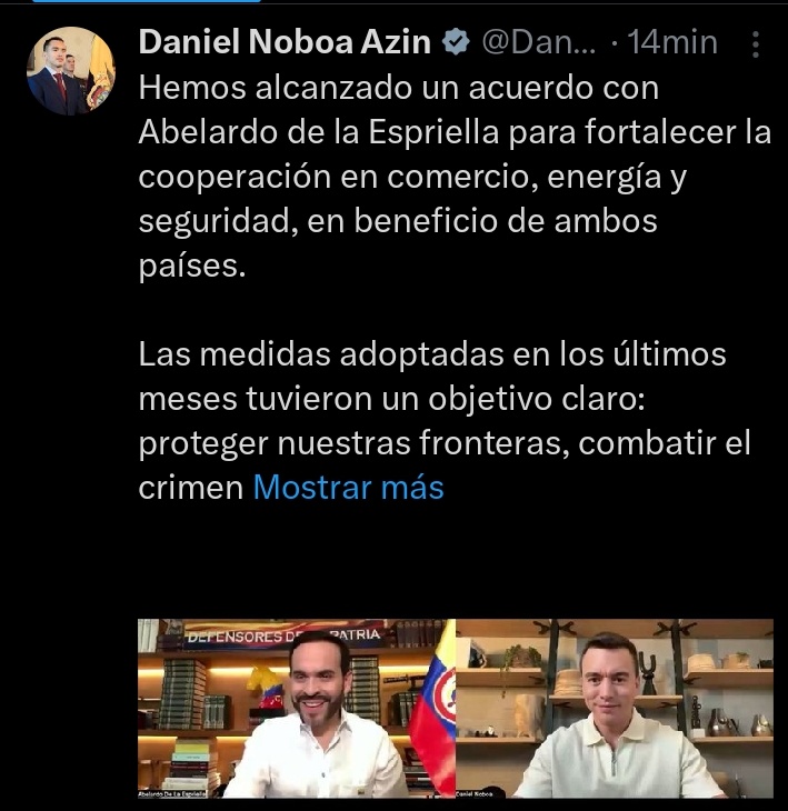 Mvrb09's tweet photo. @DanielNoboaOk y @ABDELAESPRIELLA Empieza la patria Milagro 🫡🇨🇴 #AbelardoPresidente https://t.co/Be0BCgyM2E