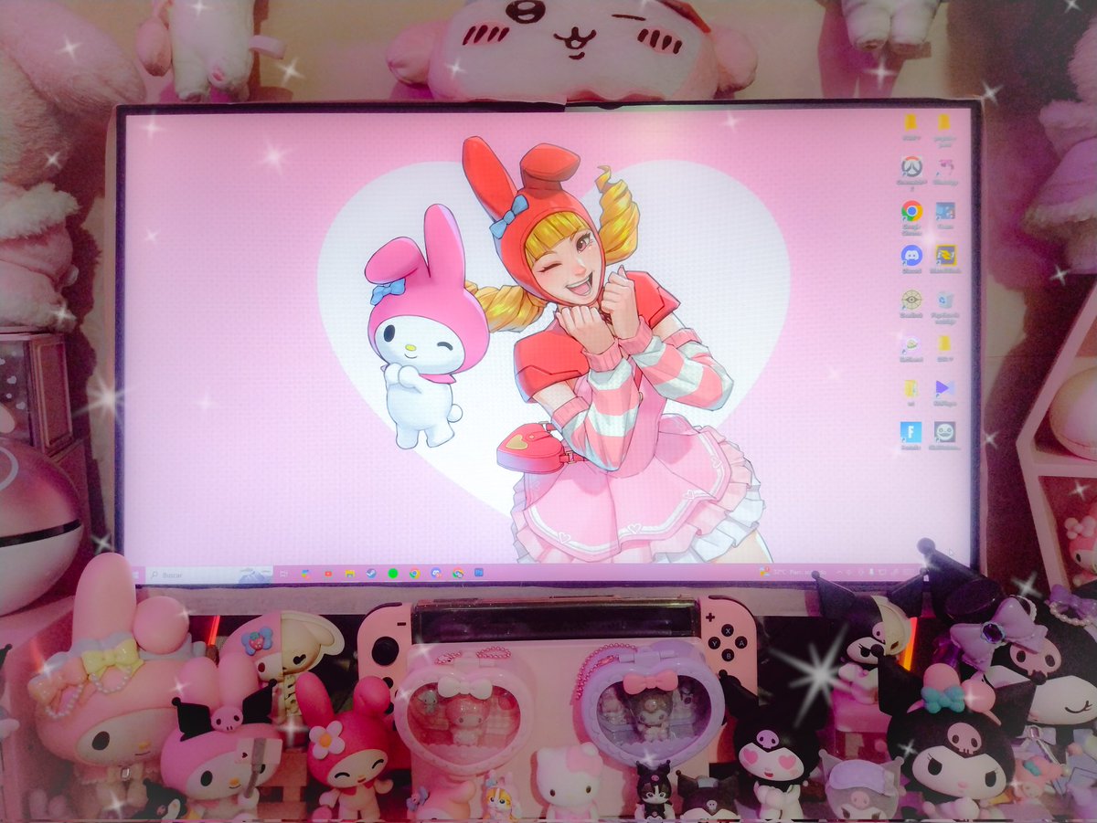 pampurins's tweet photo. DVa &amp; My Melody simple wallpaper 🩷🌸🩹 https://t.co/DN3nOAREcO