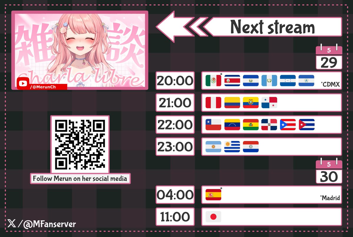 MFanserver's tweet photo. Next scheduled stream
▶️ https://t.co/eAcj1ipqbl

Follow Merun on her social media
📲 https://t.co/yxwisBMi96 https://t.co/aFnaPWS39w