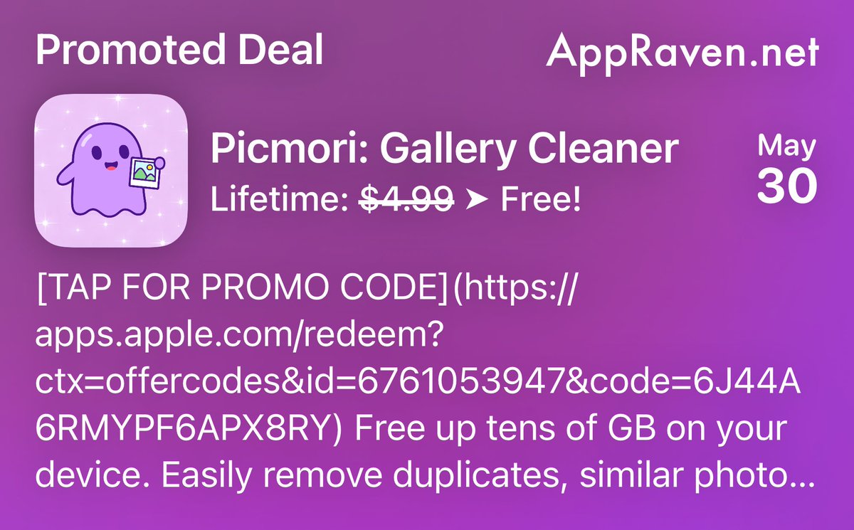 AppRaven: Apps Gone Free tweet media