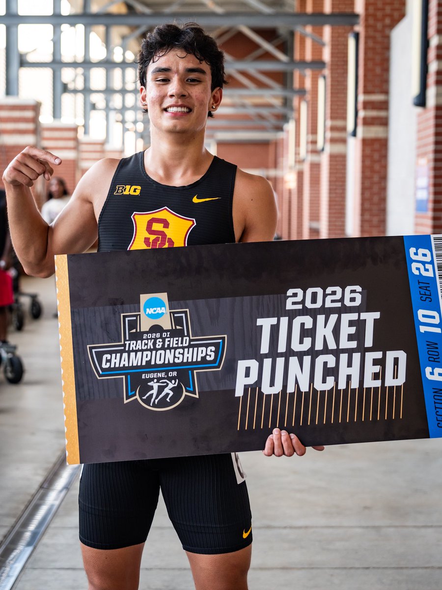 USC_Track_Field's tweet photo. WHAT. A. RUN.🔥

Freshman Jack Stadlman leads the entire men’s 400m field coming out of the west region, breaking into the USC all-time top 10 at 44.79‼️

#FightOn https://t.co/TUn9UeNgy8