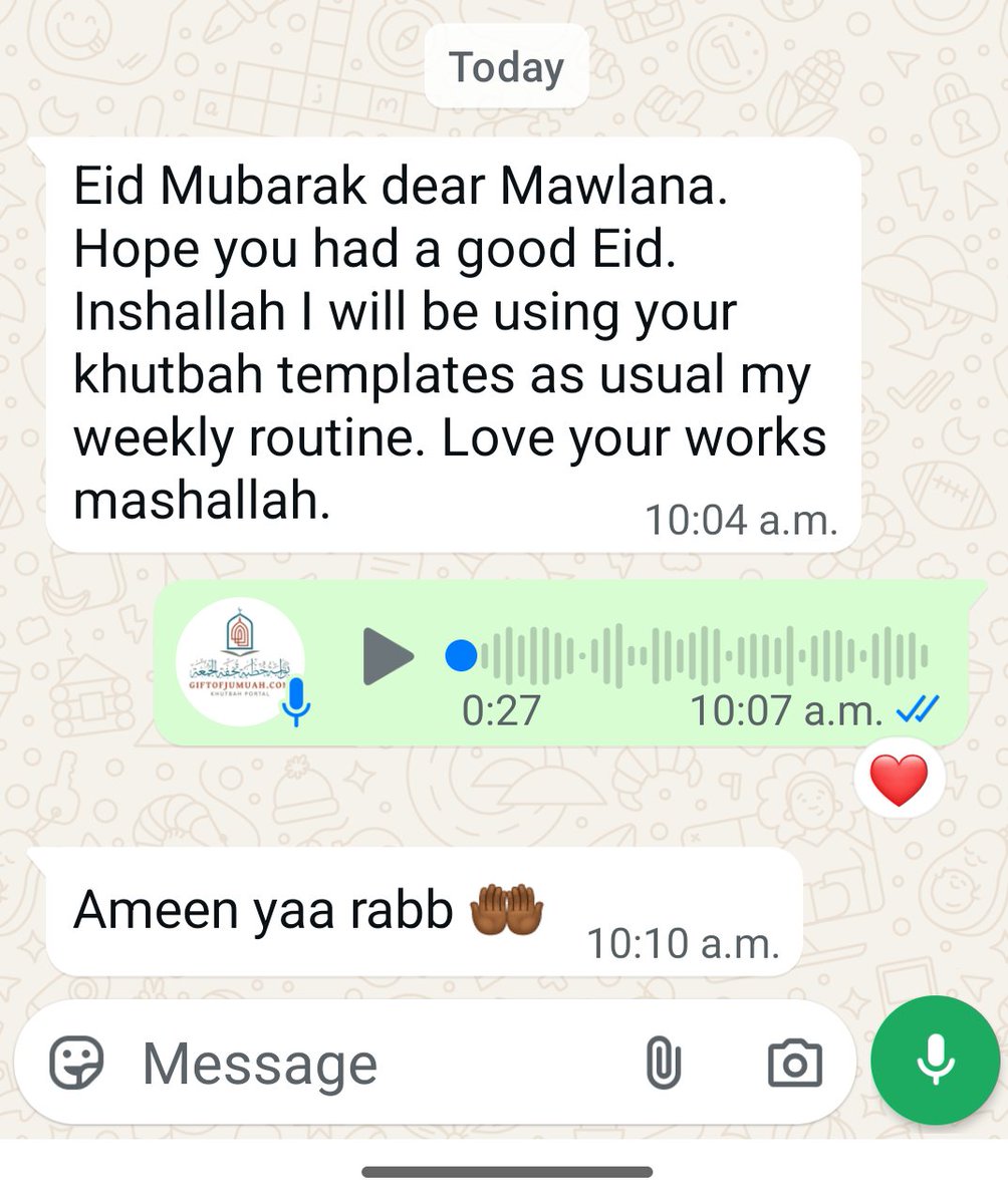 giftofjumuah's tweet photo. Alhamdulillah. 
All tawfīq (ability), quwwah (strength), and ʿamāl (action) are solely from Allah ﷻ.

We ask Him to accept our deeds, forgive our deficiencies, and grant barakah in all that is sincerely undertaken for His sake. https://t.co/7poGlnOlFa