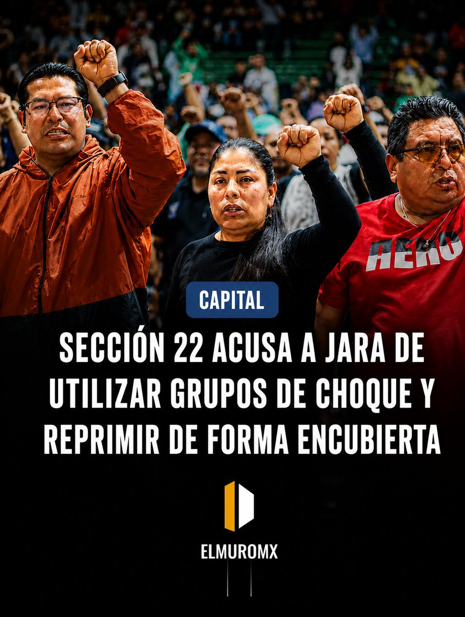 el_muromx's tweet photo. #MAGISTERIO |
#Sección22 📣
⚡️🔥 La #denuncia surge en uno de los momentos de mayor tensión entre el gobierno de #SalomónJara y el movimiento magisterial, un conflicto que ya acumula meses de reclamos por presuntos incumplimientos a #acuerdos y #demandas históricas.

Aquí los detalles 🎯
https://t.co/9yEpFoni9h 👈