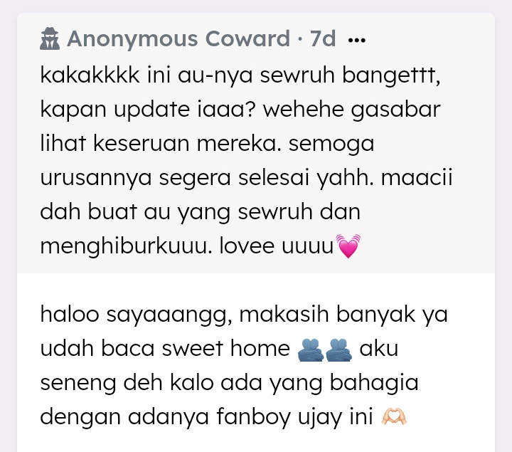 viarousee's tweet photo. kakakkkk ini au-nya sewruh bangettt, kapan update iaaa? wehehe gasabar lihat keseruan mereka... — haloo sayaaangg… https://t.co/fGkWOwnAWS https://t.co/zKyy8m6hCn
