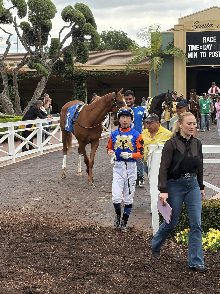 kyousuke_nikkan's tweet photo. カリフォルニア州にある競馬場の1つ、サンタアニタパーク競馬場にやって来ました☺️
アメリカを拠点にしている木村和士騎手が騎乗したレースを間近で見ることができて、感激です🌟
@VisitCaliforniaJapan 
@VisitCalifornia 
@love_tourism_pr
#カリフォルニア観光局
#カリフォルニア
#SantaAnitaPark https://t.co/7ULz00t0wk