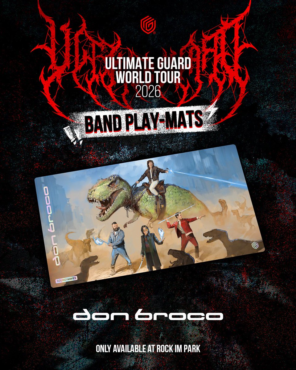 UltimateGuard's tweet photo. Get your hands on the exclusive @DONBROCO Play-Mat at @rockimpark_com!

This limited-edition piece is available exclusively at Rock im Park on-site.

Once they're gone, they're gone, so make sure to stop by and grab yours. 🤘 https://t.co/tAPYmW3aB2