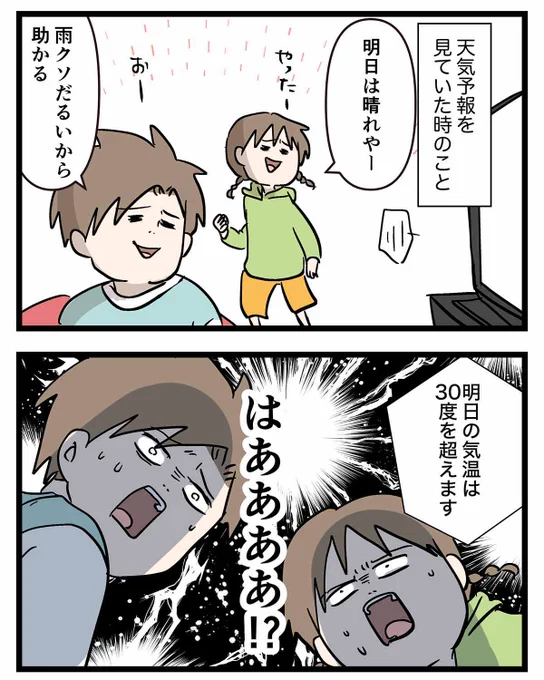 最近暑すぎ 5月で30度て何やねん!
って思った話 (1/3)

#5月アツゥイあるある
#漫画が読めるハッシュタグ 