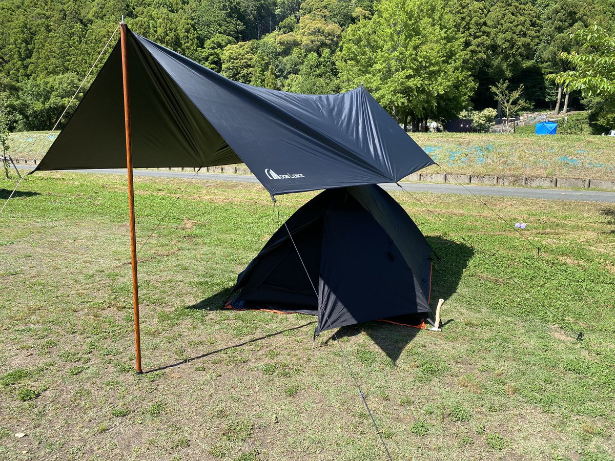 本日の幕は FieldSAHARA Night Room Shell Duoドーム型ソロテント MOON 