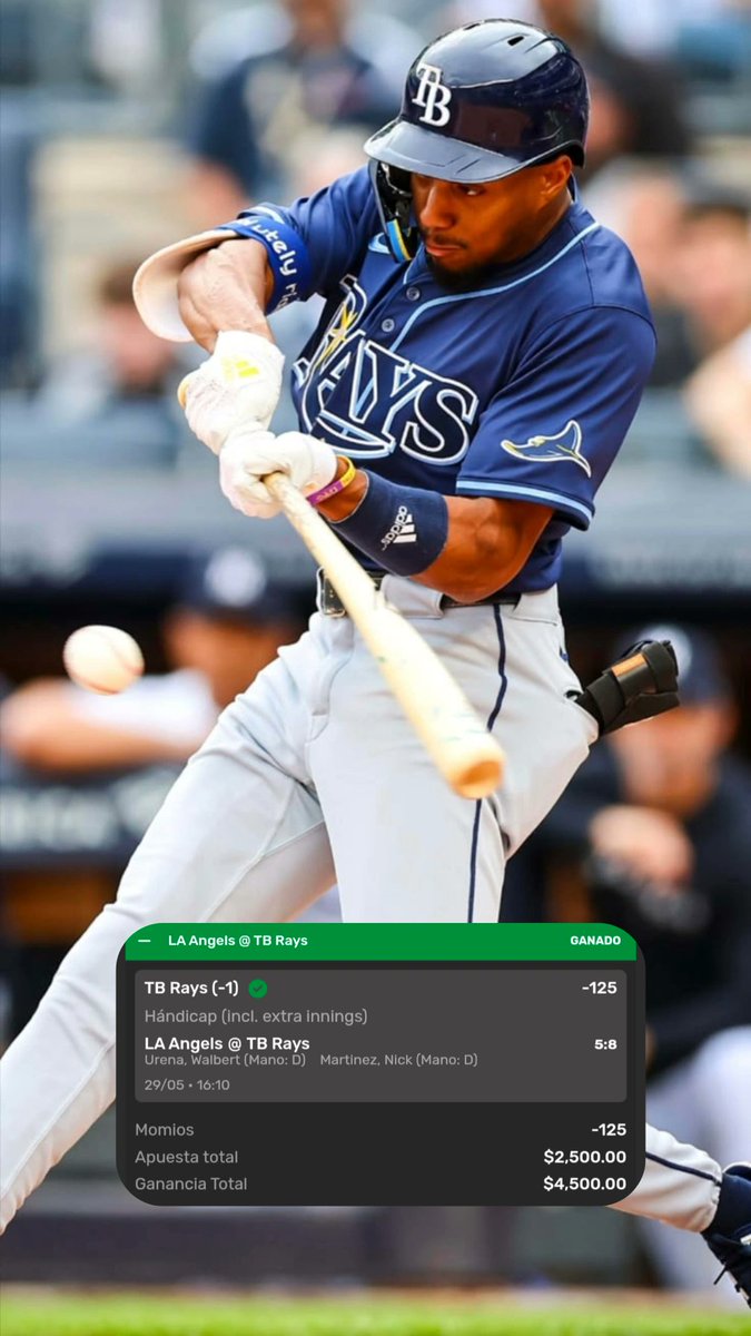 AnalisisQuePaga's tweet photo. 🚨 ¡OTRO DÍA PERFECTO EN LA MLB! 🚨

⚾ Tampa Bay Rays -1 (-125) 2.5u ✅
⚾ Chicago White Sox Team Total Over 3.5 (-156) 1u ✅
⚾ Yankees vs Athletics Over 9.5 (-105) 1u ✅
🚀 Parley (+478) 0.25u ✅
🎁 Bono +1490 ✅

VAAAAAAAAAAMOOOOOS 🔥

#GamblingX #Freepick #POD #fyp https://t.co/Lkk4gXClIX