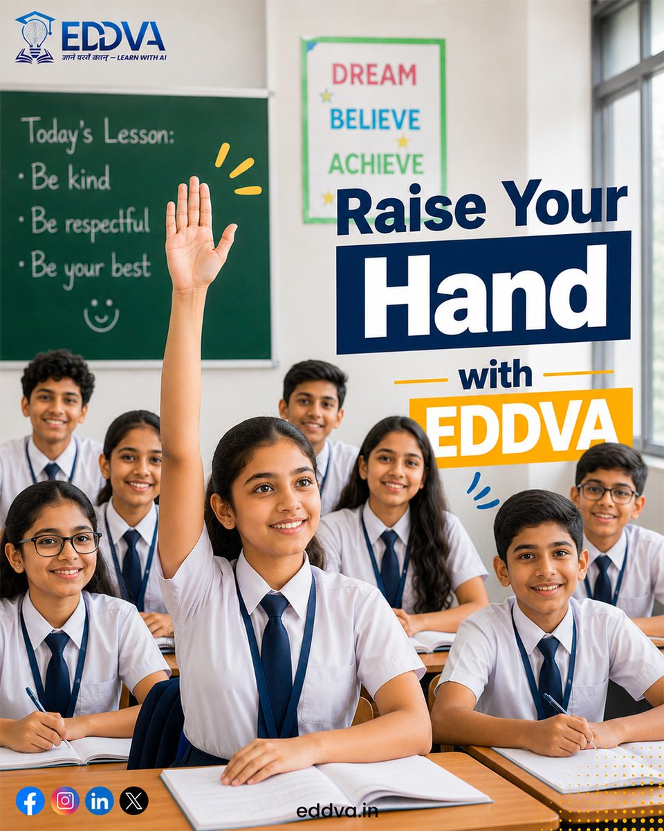 eddv_a's tweet photo. The best classrooms are filled with curious minds and confident voices. 
At EDDVA, every question matters.

Explore the future of digital education with @eddv_a
Visit: https://t.co/GtlpghqRkC

#EDDVA #SmartLearning #EdTech #FutureOfEducation #AIinEducation https://t.co/p7oLchArkD