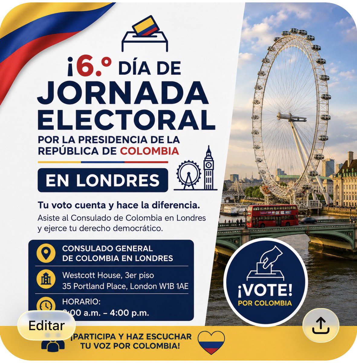 ColombianEmbUK's tweet photo. Te esperamos!!! https://t.co/lCzKgnYTWT
