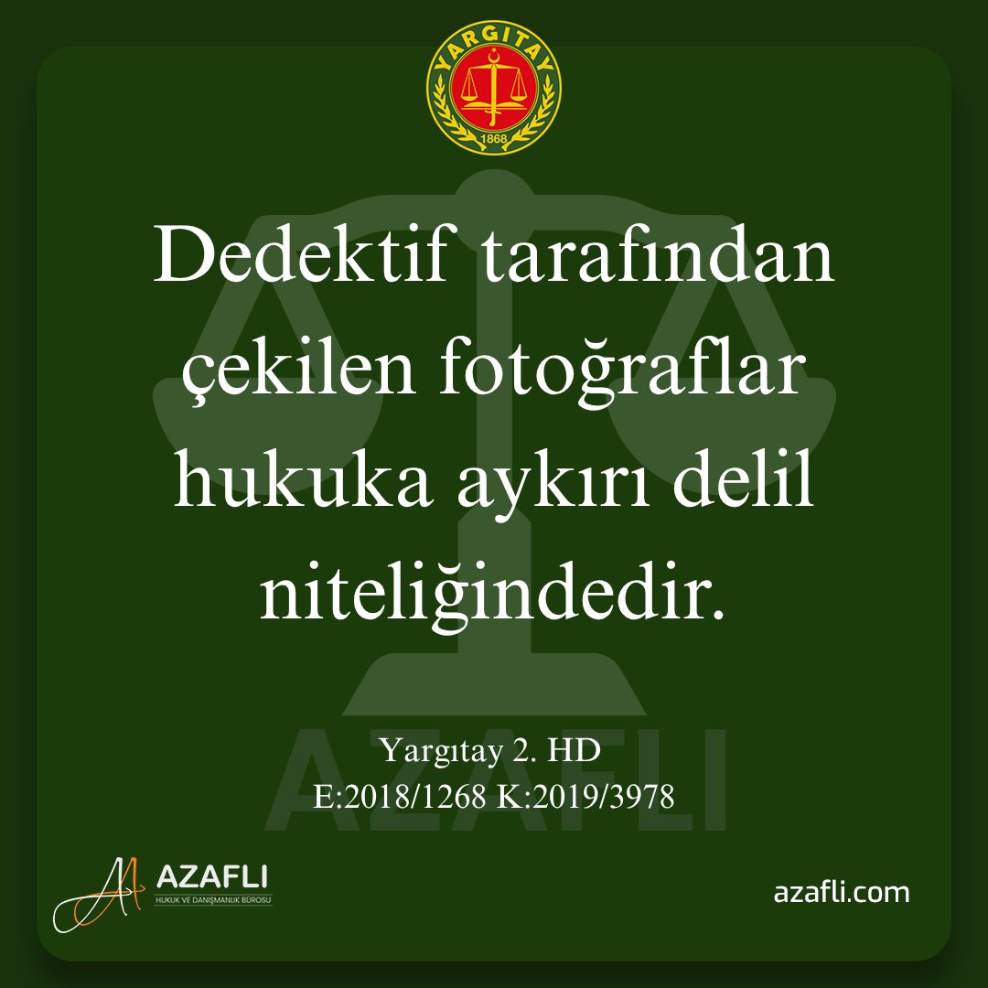 aazafli's tweet photo. Dedektif tarafından çekilen fotoğraflar hukuka aykırı delil niteliğindedir.
Yargıtay 2. HD 
E:2018/1268 K:2019/3978
 #yargıtaykararları #cezahukuku #boşanma #hukuk https://t.co/rDbXDCVV1L