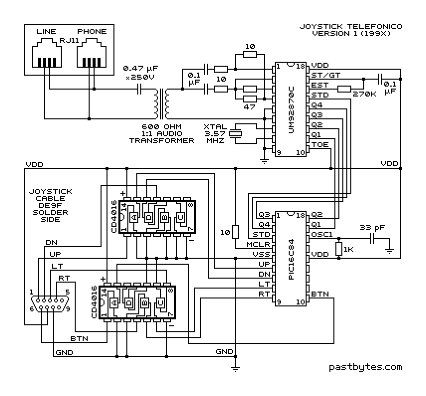pastbytesrc's tweet photo. Estuve reconstruyendo el circuito de la placa que hice hace 30 años para simular un joystick Atari usando un teléfono. Ahora falta escribir un nuevo firmware, ya que no pude encontrar el código original para corregir un par de errores que tiene. https://t.co/yM1RKHuBNf