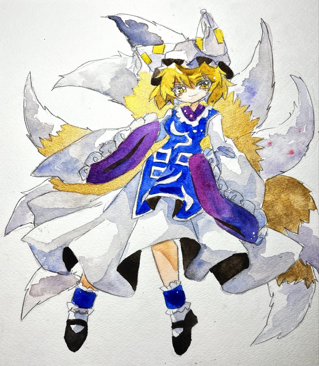 Key747h's tweet photo. オークション用の大色紙藍様🦊 https://t.co/UVG4BuyBP5